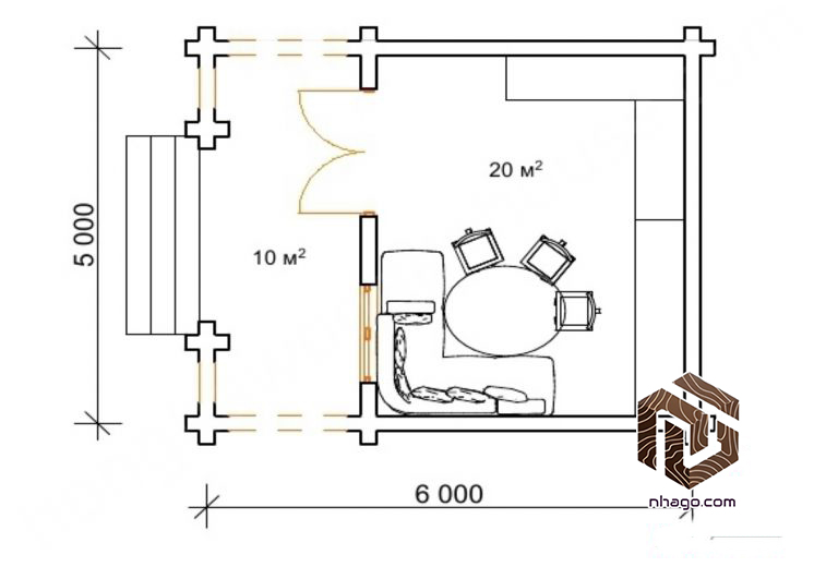 Bản vẽ nhà gỗ bungalow