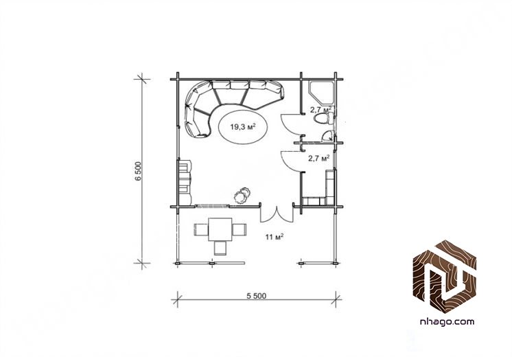 Bản vẽ kỹ thuật nhà gỗ bungalow