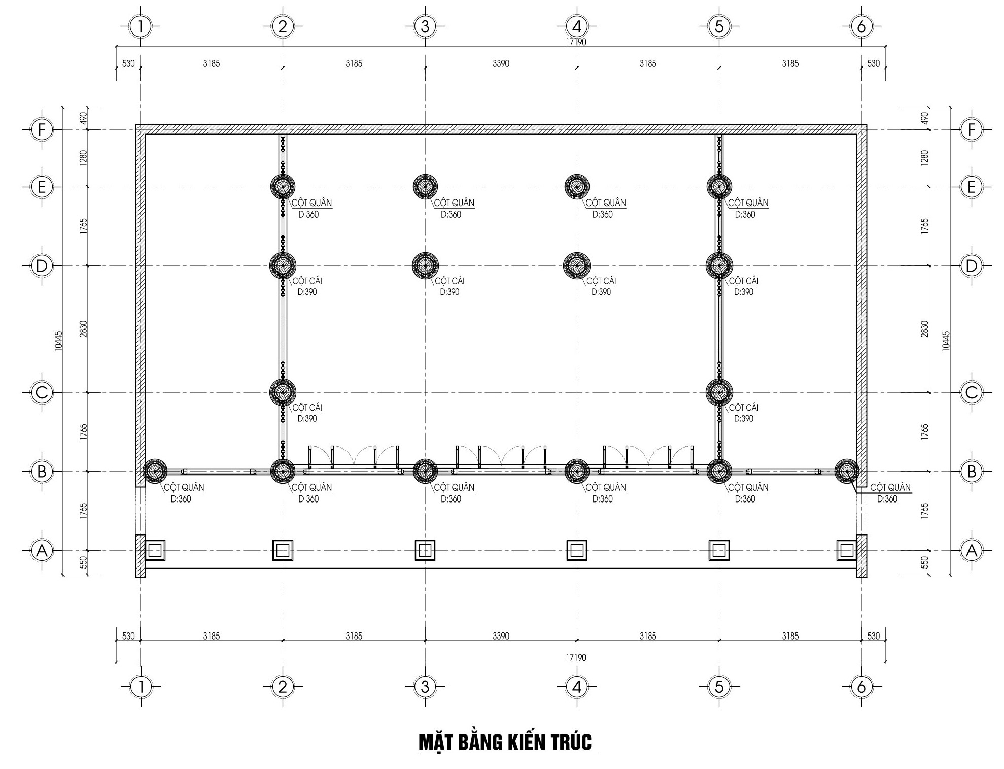 Tiêu chuẩn kích thước truyền thống cho mỗi gian