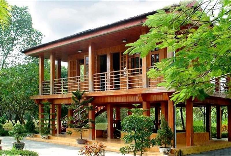 Xây nhà bằng gỗ nghiến