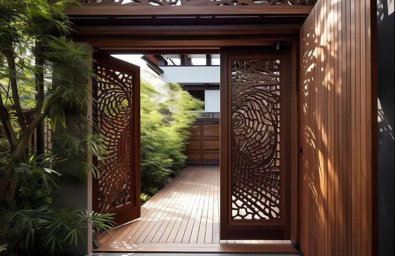 Mẫu cổng nhà gỗ