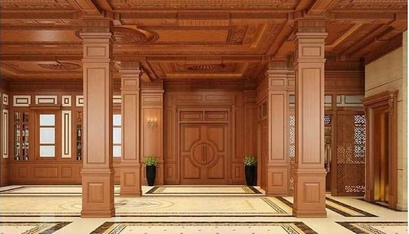 Các cột nhà gỗ