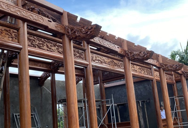 Hệ thống cột nhà gỗ