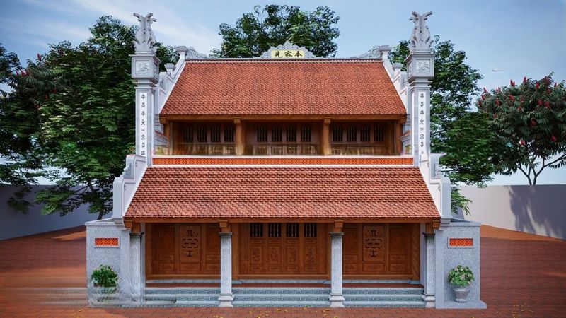 Nhà gỗ 3 gian 2 tầng - Thiết kế truyền thống kết hợp hiện đại
