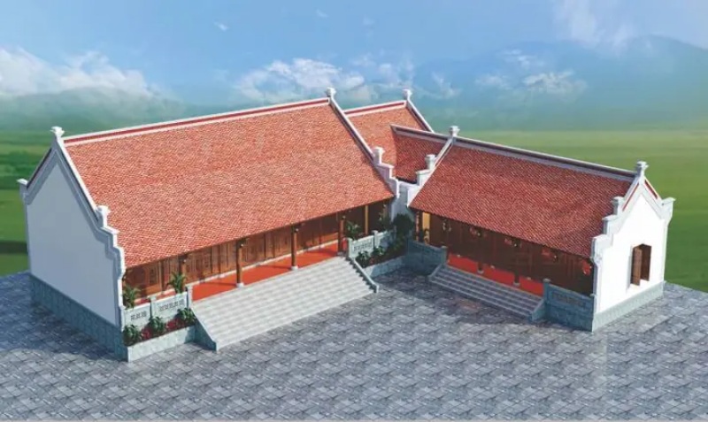 Mẫu nhà gỗ chữ L truyền thống