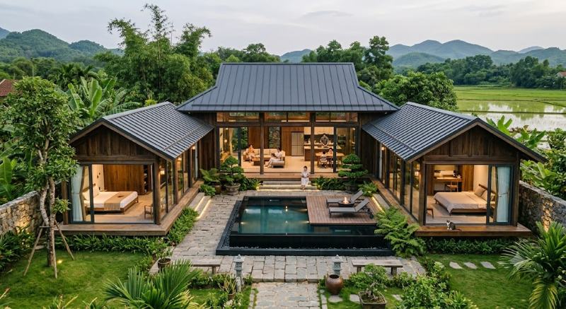 Các mẫu nhà gỗ chữ U Các mẫu nhà gỗ chữ U