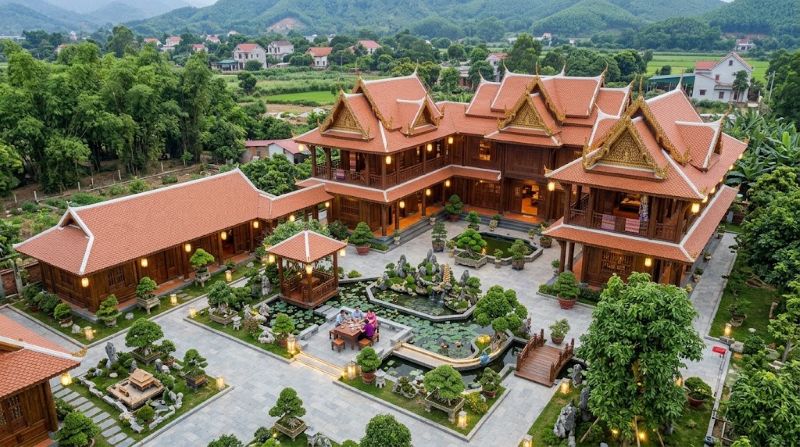Nhà gỗ hình chữ U đẹp Nhà gỗ hình chữ U đẹp