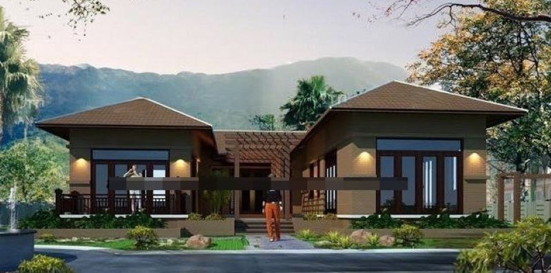 Nhà hình chữ U bằng gỗ Nhà hình chữ U bằng gỗ
