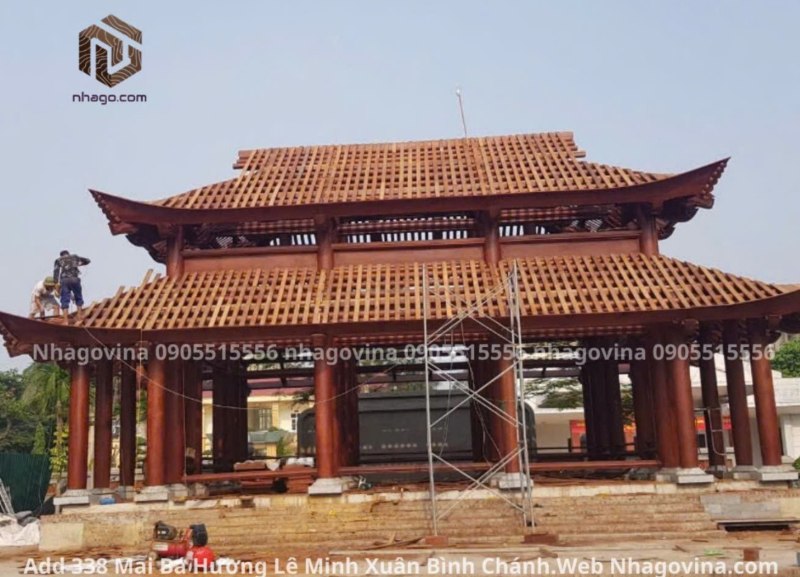 Thi công chùa gỗ